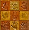 Clay Projects for Kids - handprint tiles